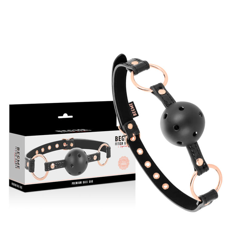 BEGME - BLACK EDITION BALL GAG VEGAN LEATHER - NOCTURNA DESIRES