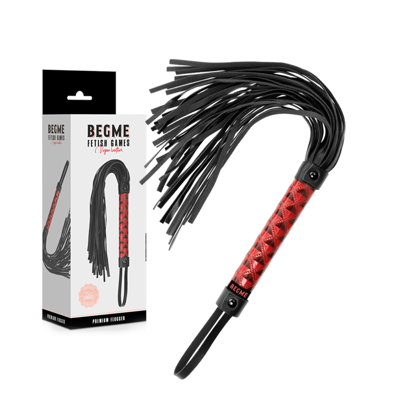 BEGME - RED EDITION VEGAN LEATHER FLOGGER - NOCTURNA DESIRES
