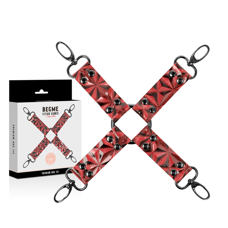 BEGME - RED EDITION PREMIUM VEGAN LEATHER HOG TIE - NOCTURNA DESIRES