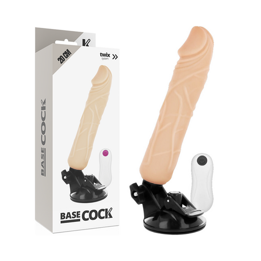 BASECOCK - REALISTIC VIBRATOR REMOTE CONTROL FLESH 20 CM -O- 4 CM - NOCTURNA DESIRES