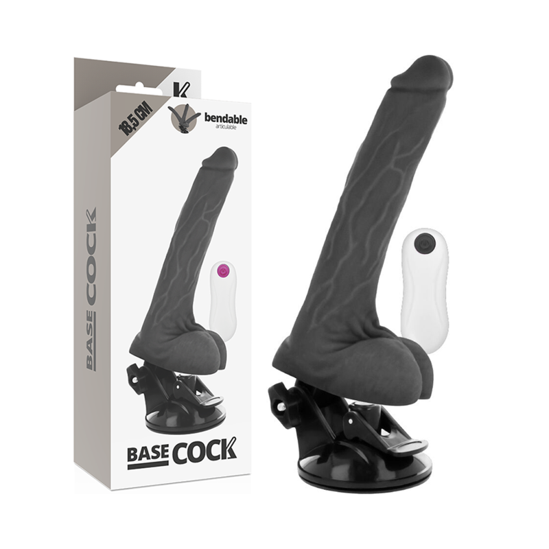 BASECOCK - REALISTIC ARTICULABLE REMOTE CONTROL BLACK 18.5 CM -O- 4 CM - NOCTURNA DESIRES