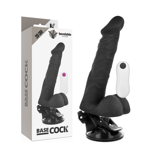 BASECOCK - REALISTIC ARTICULABLE REMOTE CONTROL BLACK 20 CM -O- 4.5 CM - NOCTURNA DESIRES