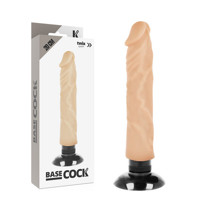 BASECOCK - REALISTIC VIBRATOR 2-1 FLESH 20 CM -O- 4 CM - NOCTURNA DESIRES