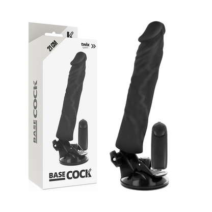 BASECOCK - REALISTIC VIBRATOR REMOTE CONTROL BLACK 21 CM -O- 4 CM - NOCTURNA DESIRES