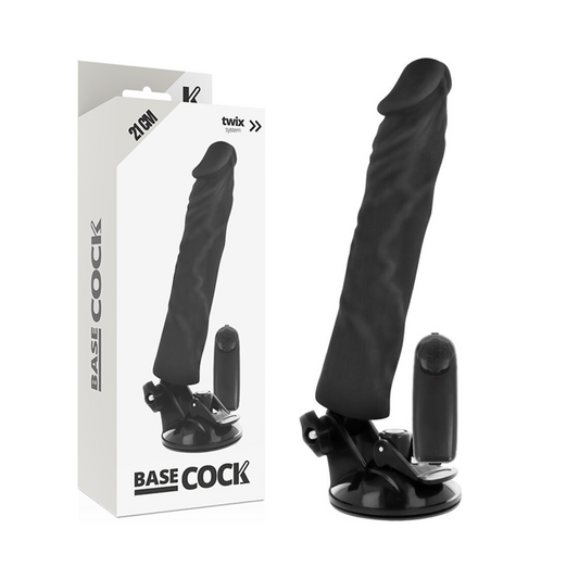 BASECOCK - REALISTIC VIBRATOR REMOTE CONTROL BLACK 21 CM -O- 4 CM - NOCTURNA DESIRES