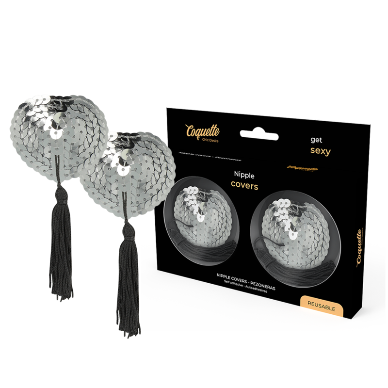 COQUETTE CHIC DESIRE - NIPPLE COVERS SILVER - NOCTURNA DESIRES