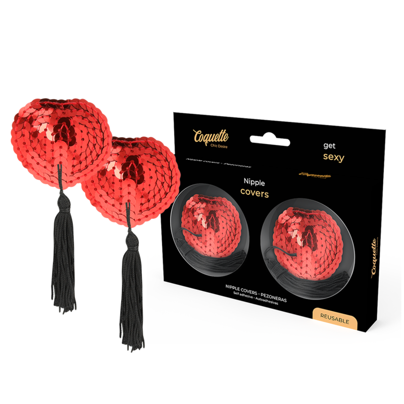 COQUETTE CHIC DESIRE - NIPPLE COVERS RED - NOCTURNA DESIRES