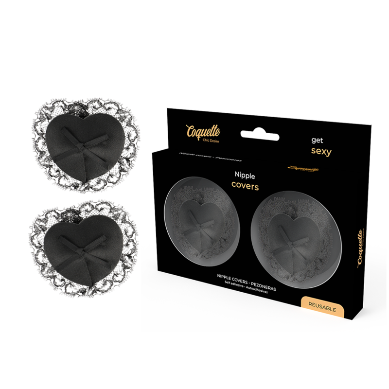 COQUETTE CHIC DESIRE - NIPPLE COVERS LACE BLACK - NOCTURNA DESIRES