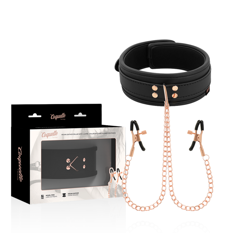 COQUETTE CHIC DESIRE - FANTASY NIPPLE CLAMP NECKLACE WITH NEOPRENE LINING - NOCTURNA DESIRES