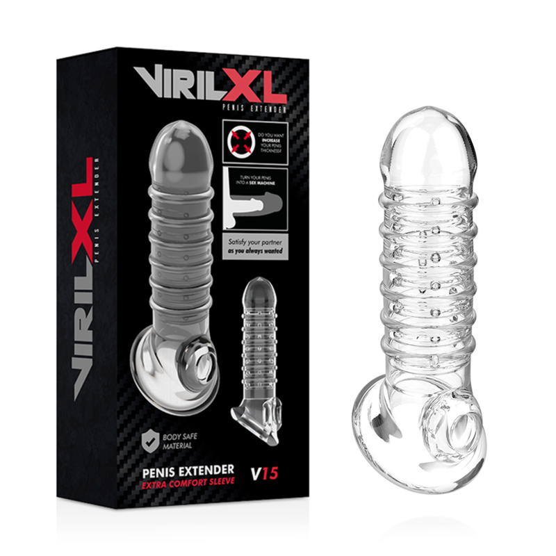 VIRILXL - PENIS EXTENSION AND SHEATH V15 TRANSPARENT - NOCTURNA DESIRES