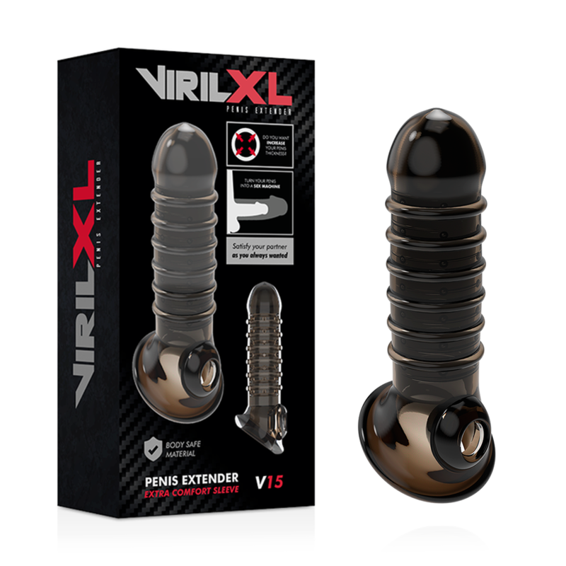 VIRILXL - PENIS EXTENSION AND SHEATH V15 BLACK - NOCTURNA DESIRES