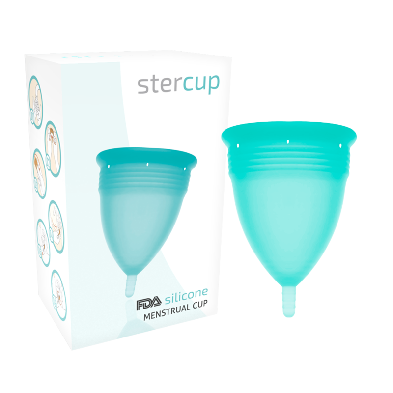 STERCUP - FDA SILICONE MENSTRUAL CUP AQUAMARINE - SIZE L - NOCTURNA DESIRES