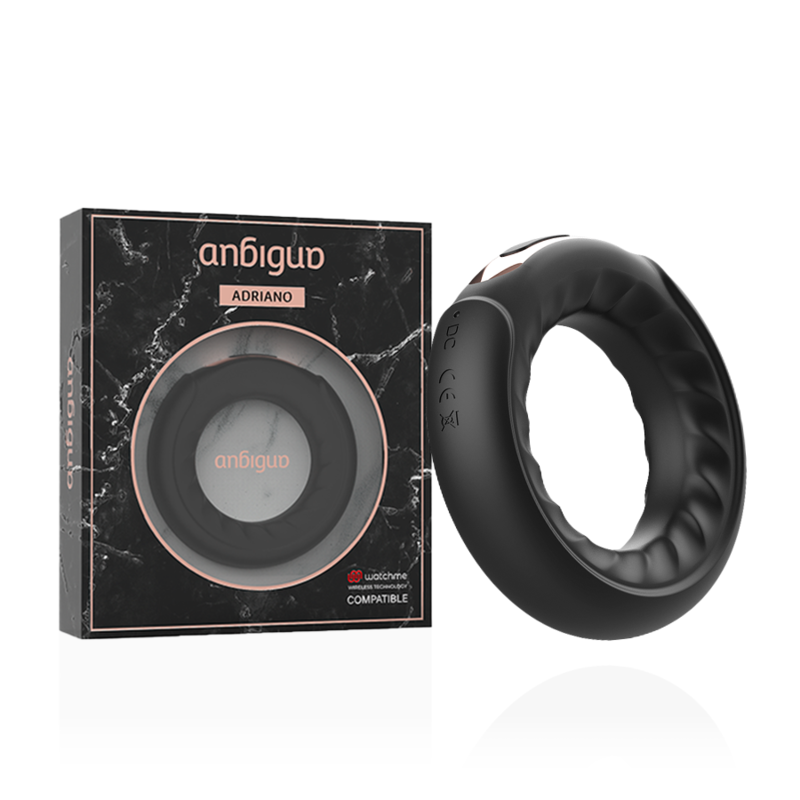ANBIGUO - ADRIANO VIBRATING RING COMPATIBLE WITH WATCHME WIRELESS TECHNOLOGY - NOCTURNA DESIRES