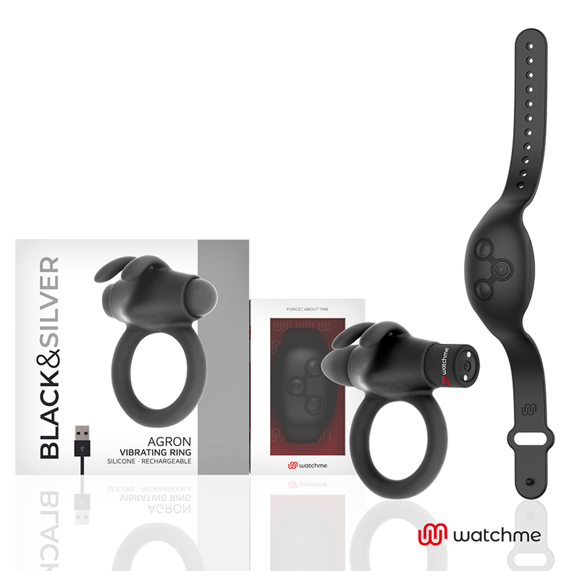 BLACK&SILVER - AGRON REMOTE CONTROL COCKRING WATCHME - NOCTURNA DESIRES