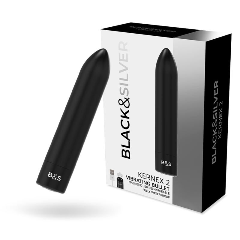 BLACK&SILVER - KERNEX 2 BLACK VIBRATING MAGNETIC BULLET - NOCTURNA DESIRES