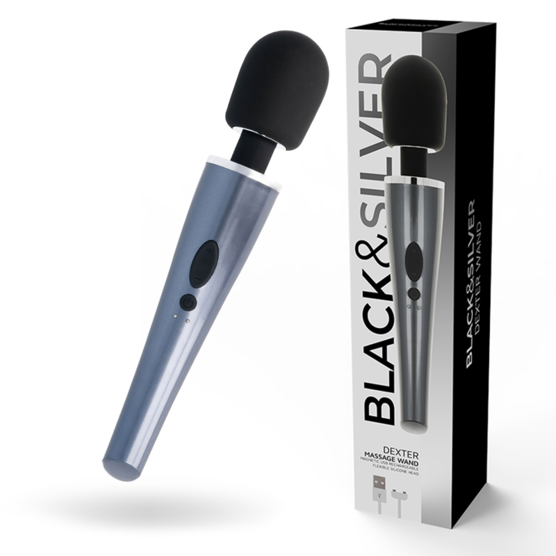 BLACK&SILVER - DEXTER MASSAGE WAND BLACK&SILVER  NOCTURNA DESIRES