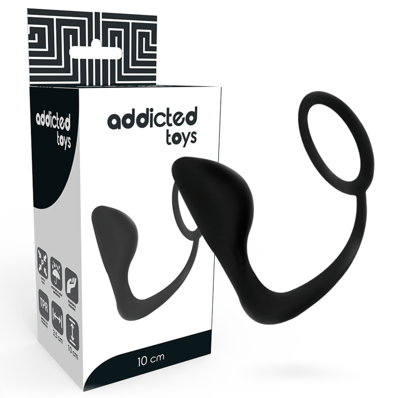 ADDICTED TOYS - ANAL PLUG WITH BLACK PENIS RING - NOCTURNA DESIRES