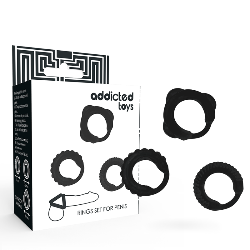 ADDICTED TOYS - C-RING SET BLACK - NOCTURNA DESIRES