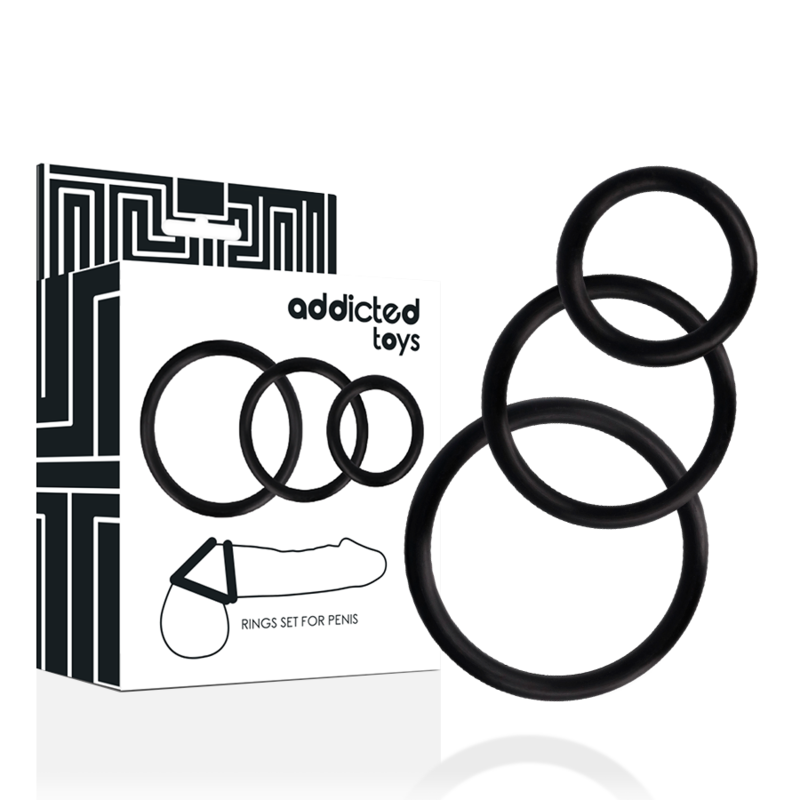 ADDICTED TOYS - RINGS SET FOR PENIS BLACK - NOCTURNA DESIRES