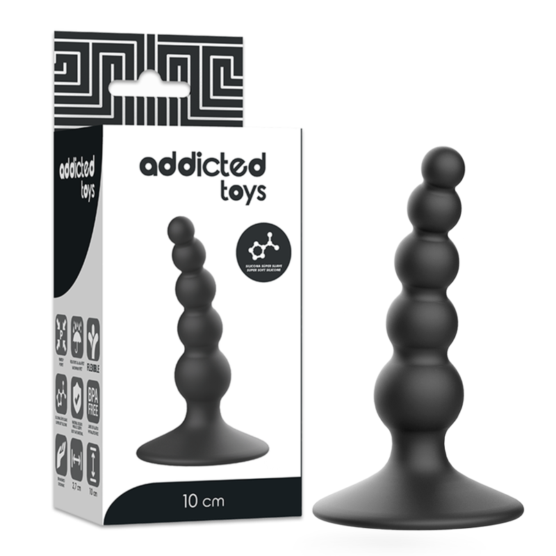 ADDICTED TOYS - ANAL SEXUAL PLUG 10 CM BLACK - NOCTURNA DESIRES