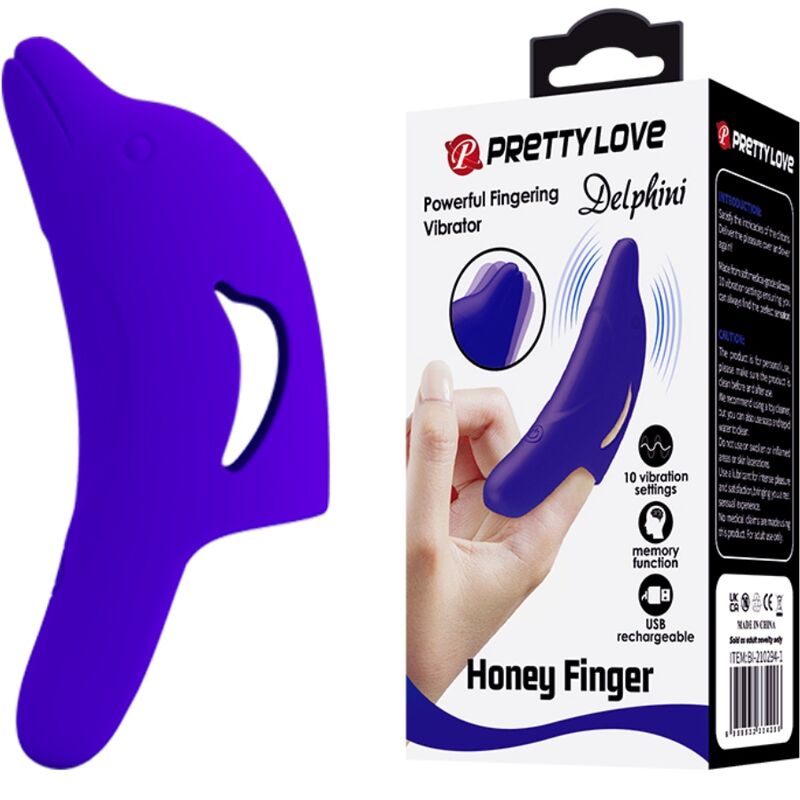 PRETTY LOVE - DELPHINI POWERFUL DARK BLUE FINGER STIMULATOR - NOCTURNA DESIRES