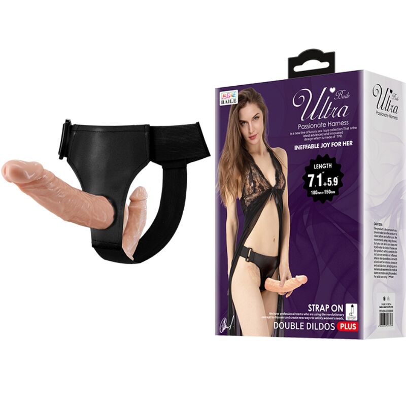 BAILE - ULTRA PASSIONATE DOUBLE DILDOS WITH HARNESS - NOCTURNA DESIRES