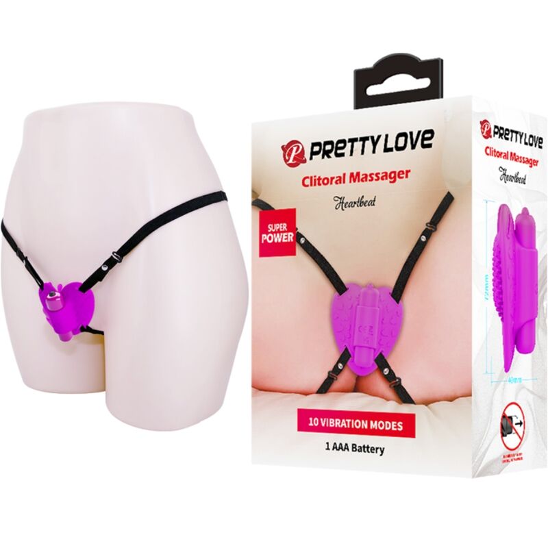 PRETTY LOVE - HEARTBEAT CLITORIS MASSAGER 10 VIBRATION MODES PURPLE - NOCTURNA DESIRES