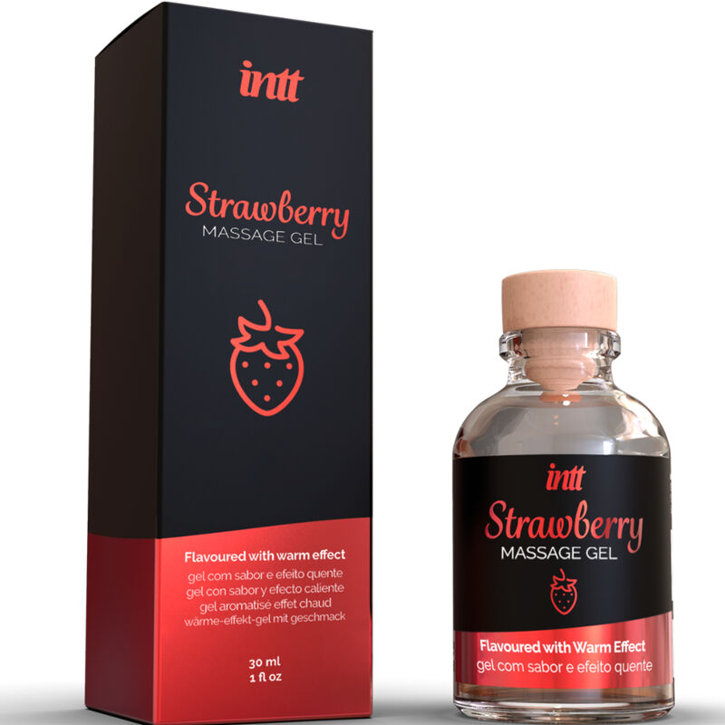 INTT MASSAGE & ORAL SEX - HOT EFFECT STRAWBERRY FLAVOR MASSAGE GEL - NOCTURNA DESIRES