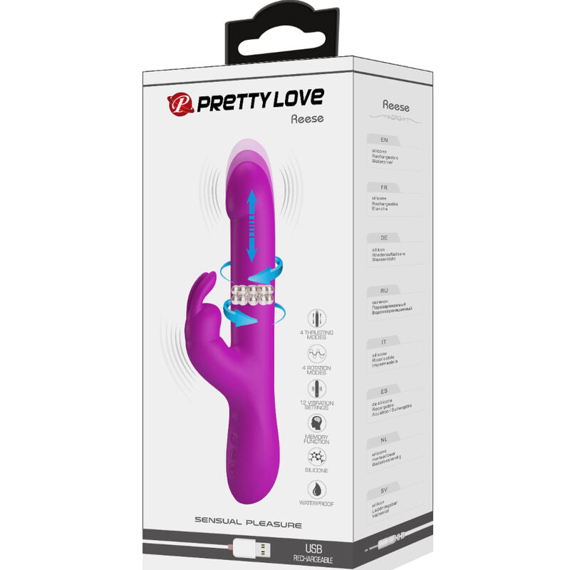 PRETTY LOVE - REESE VIBRATOR WITH PURPLE ROTATION - NOCTURNA DESIRES