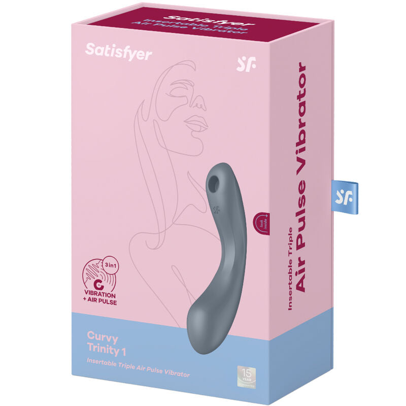 SATISFYER - CURVE TRINITY 1 AIR PULSE VIBRATION GREY - NOCTURNA DESIRES