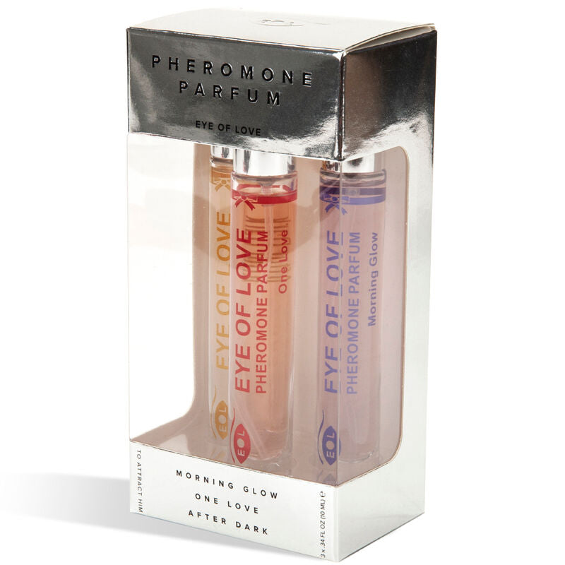 EYE OF LOVE - EOL PHR PARFUM 10 ML SET/3 - MORNING GLOW, ONE LOVE, AFTER DARK - NOCTURNA DESIRES