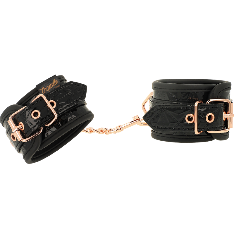 COQUETTE CHIC DESIRE - BLACK EDITION PREMIUM HANDCUFFS WITH NEOPRENE LINING - NOCTURNA DESIRES