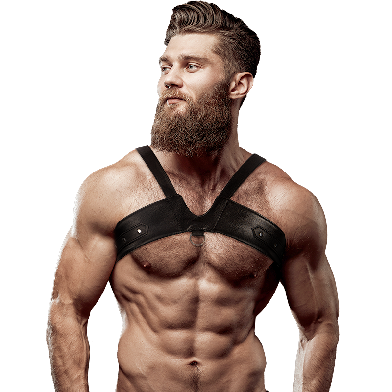 FETISH SUBMISSIVE ATTITUDE - MENS BRIGADE ECO-LEATHER CHEST HARNESS - NOCTURNA DESIRES