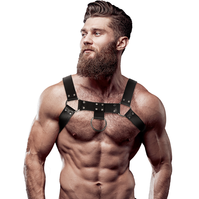 FETISH SUBMISSIVE ATTITUDE - MENS ECO-LEATHER CHEST HARNESS - NOCTURNA DESIRES