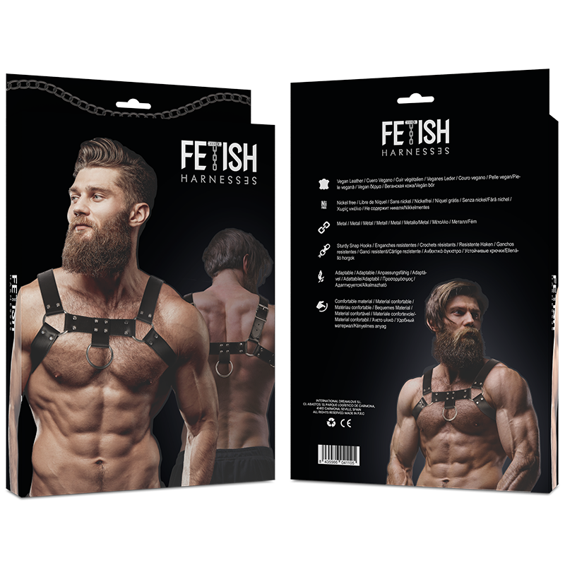 FETISH SUBMISSIVE ATTITUDE - MENS ECO-LEATHER CHEST HARNESS - NOCTURNA DESIRES