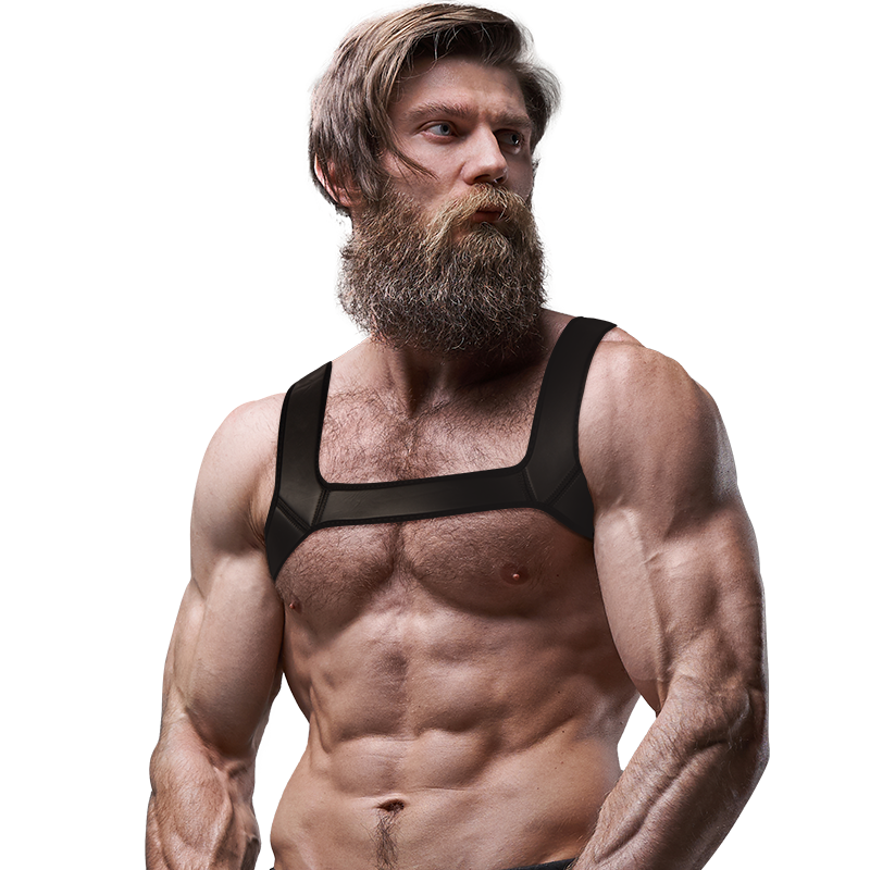 FETISH SUBMISSIVE ATTITUDE - NEOPRENE CHEST HARNESS FOR MEN SIZE M - NOCTURNA DESIRES