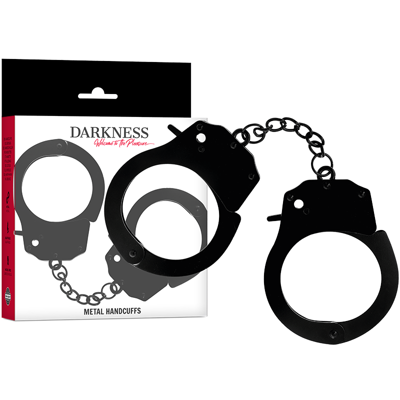 DARKNESS - METAL HANDCUFFS FOR BLACK HANDS - NOCTURNA DESIRES