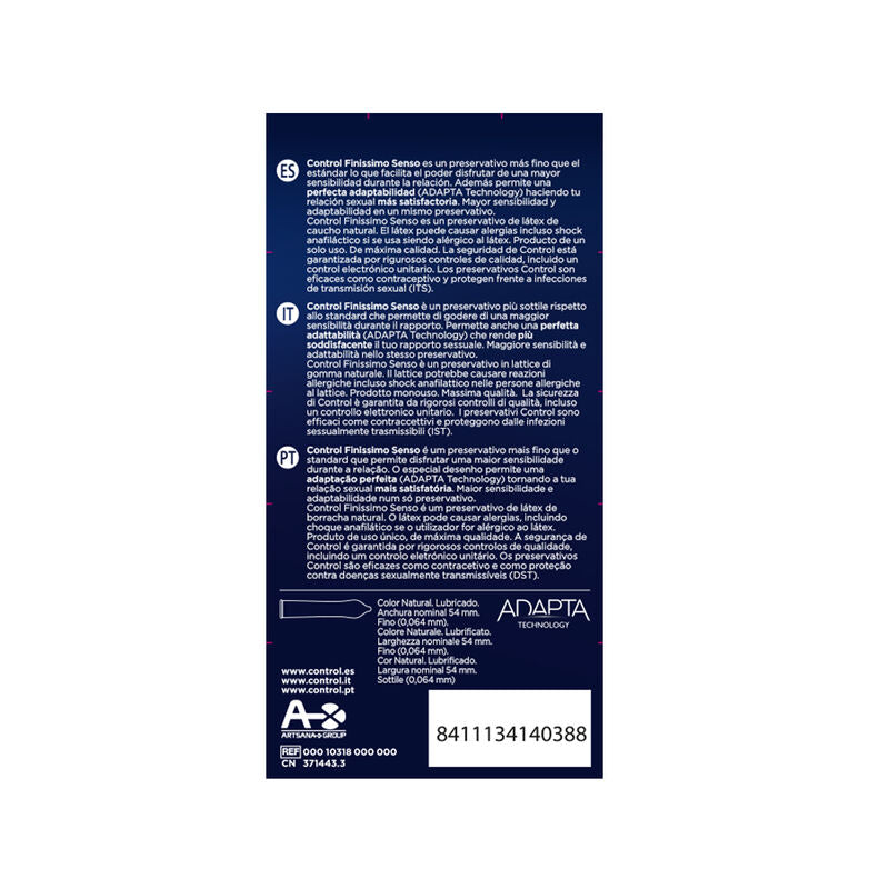 CONTROL - ADAPTA SENSO CONDOMS 12 UNITS CONTROL CONDOMS  NOCTURNA DESIRES