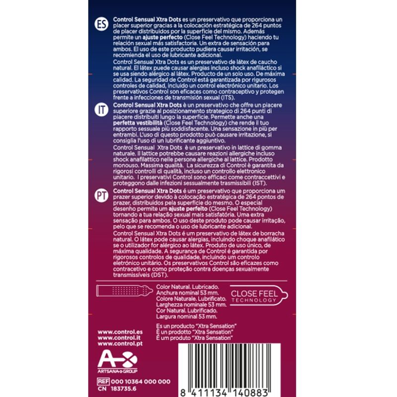 CONTROL - XTRA DOTS 12 UDS CONTROL CONDOMS  NOCTURNA DESIRES