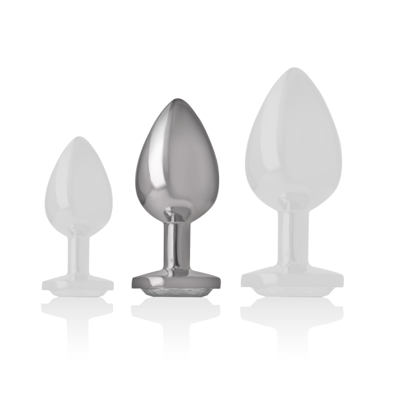 INTENSE - ALUMINUM METAL ANAL PLUG WHITE HEART SIZE M - NOCTURNA DESIRES