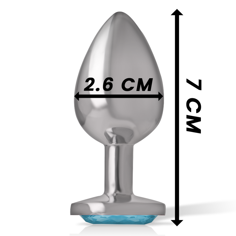 INTENSE - ALUMINUM METAL ANAL PLUG BLUE HEART SIZE S - NOCTURNA DESIRES