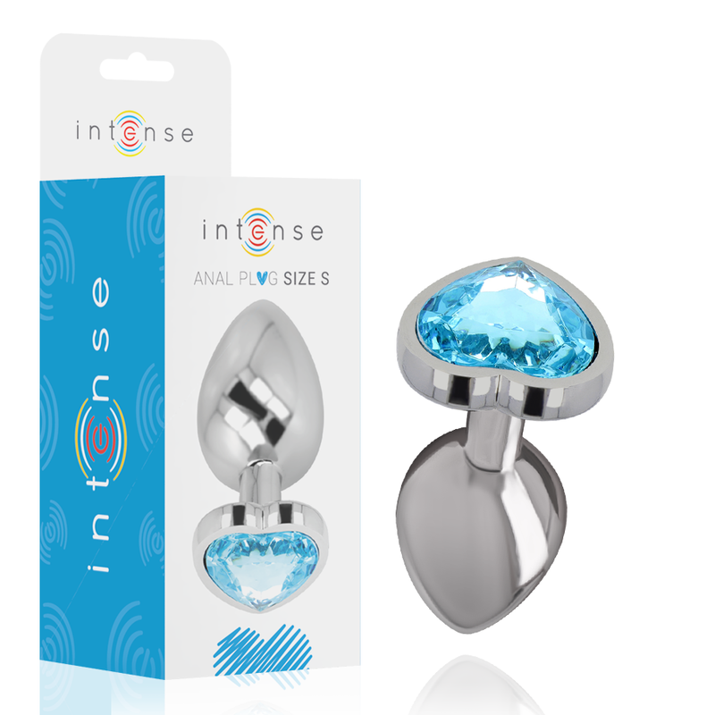 INTENSE - ALUMINUM METAL ANAL PLUG BLUE HEART SIZE S - NOCTURNA DESIRES