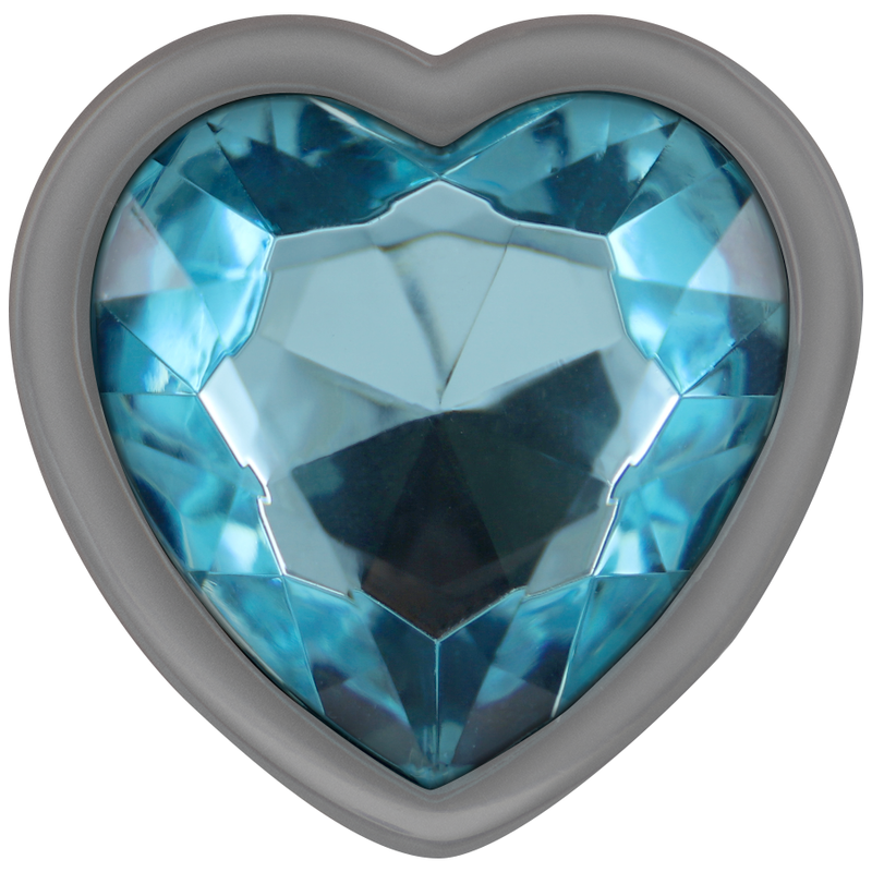 INTENSE - ALUMINUM METAL ANAL PLUG BLUE HEART SIZE L - NOCTURNA DESIRES