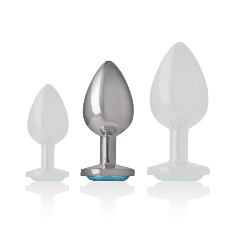 INTENSE - ALUMINUM METAL ANAL PLUG BLUE HEART SIZE M - NOCTURNA DESIRES