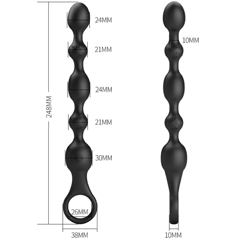 PRETTY LOVE - VAN ANAL BALLS 10 VIBRATIONS RECHARGEABLE SILICONE - NOCTURNA DESIRES