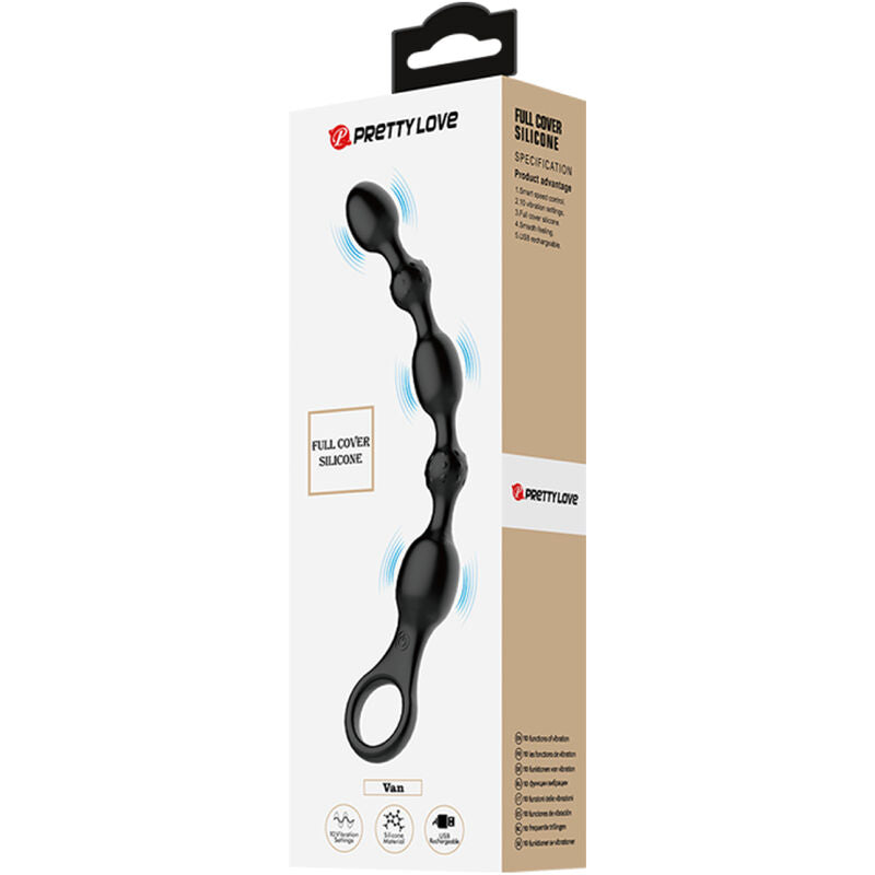 PRETTY LOVE - VAN ANAL BALLS 10 VIBRATIONS RECHARGEABLE SILICONE - NOCTURNA DESIRES