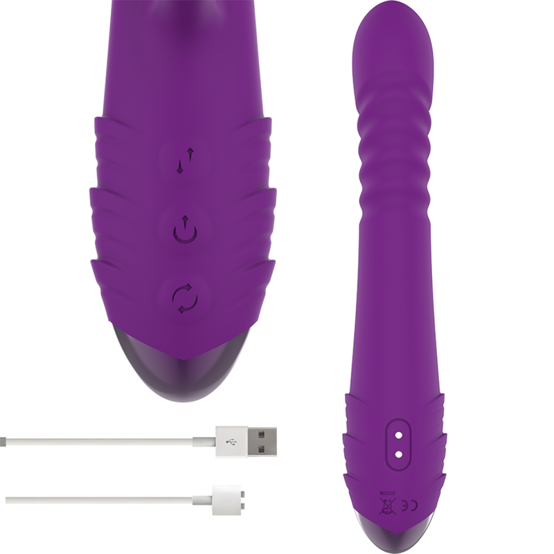 INTENSE - IGGY MULTIFUNCTION RECHARGEABLE VIBRATOR UP & DOWN WITH CLITORAL STIMULATOR PURPLE - NOCTURNA DESIRES