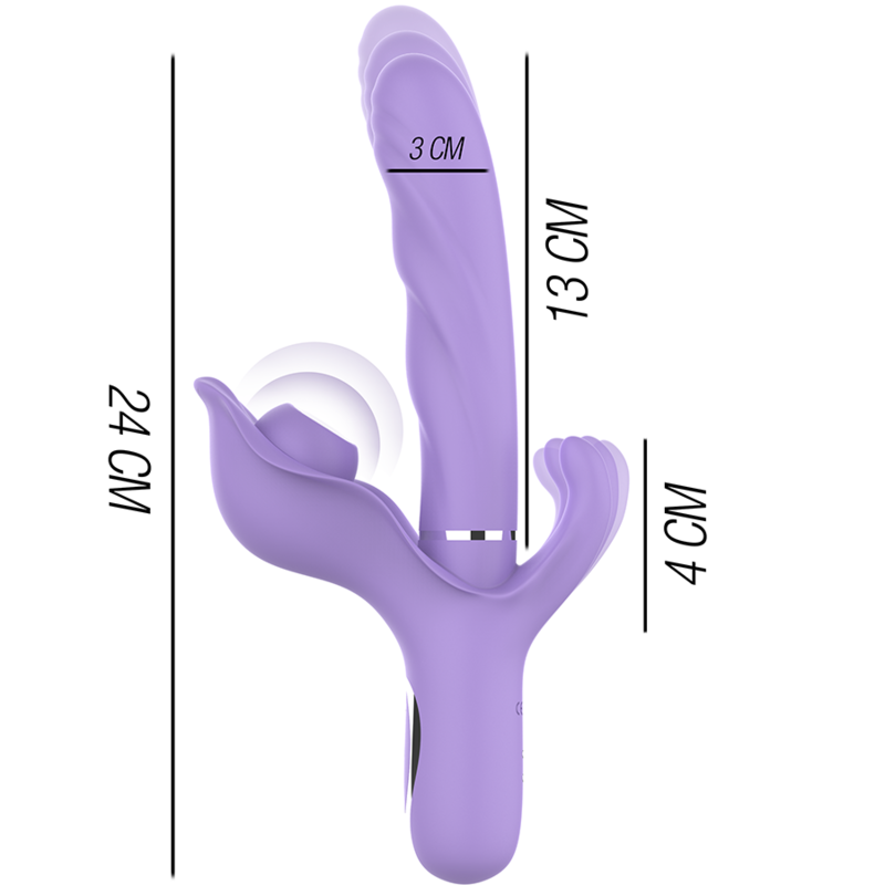 INTENSE - BILLIE MULTIFUNCTIONAL RECHARGEABLE SUCTION VIBRATOR WITH PURPLE PUSH BUTTON - NOCTURNA DESIRES