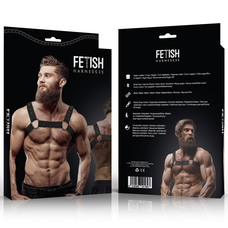 FETISH SUBMISSIVE ATTITUDE - ADJUSTABLE NEOPRENE CHEST SPORTS HARNESS FOR MEN - NOCTURNA DESIRES