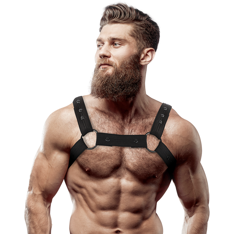 FETISH SUBMISSIVE ATTITUDE - ADJUSTABLE NEOPRENE CHEST SPORTS HARNESS FOR MEN - NOCTURNA DESIRES